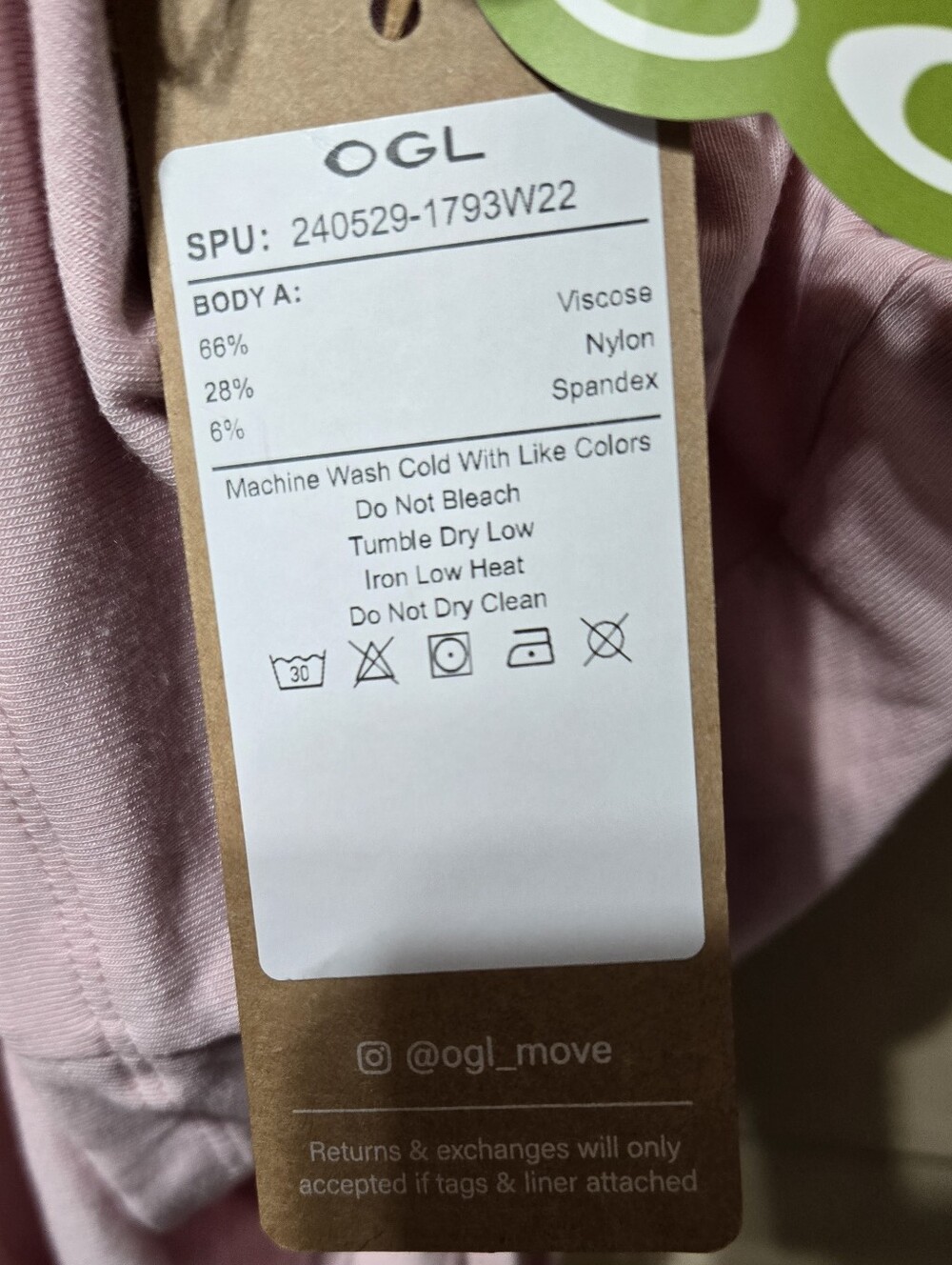 OGL Light Pink Tie Back Bandless Crop Bra Tank Top NWT Size: L - Picture 7 of 7